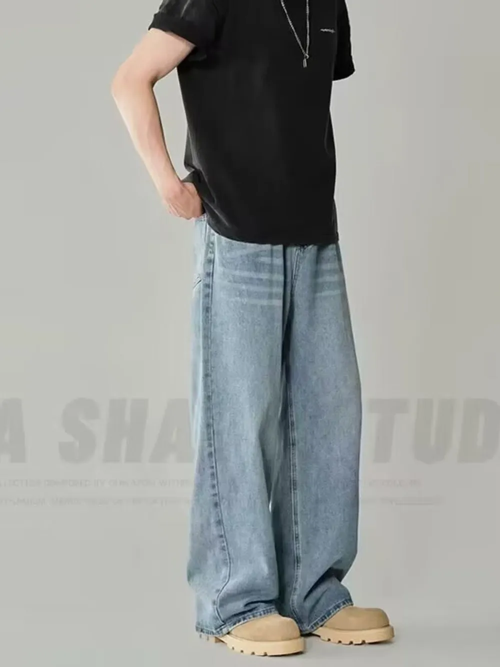 Men's Full Size Wash Loose Fit Jeans Plus Size, image 4