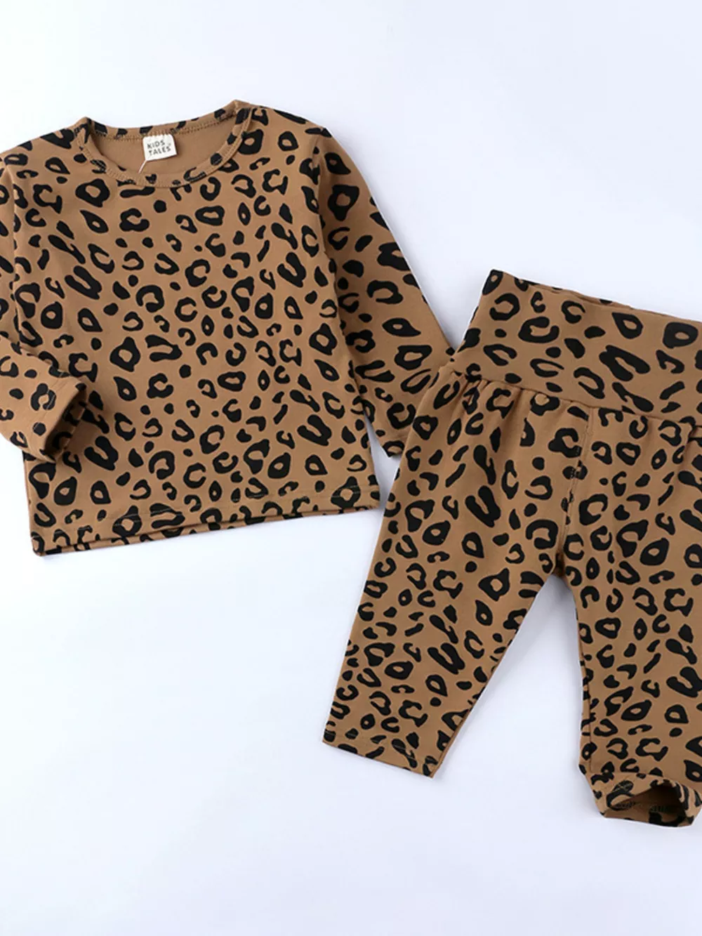 Children's Leopard Print Long Sleeve Top and Pants Set, image 8