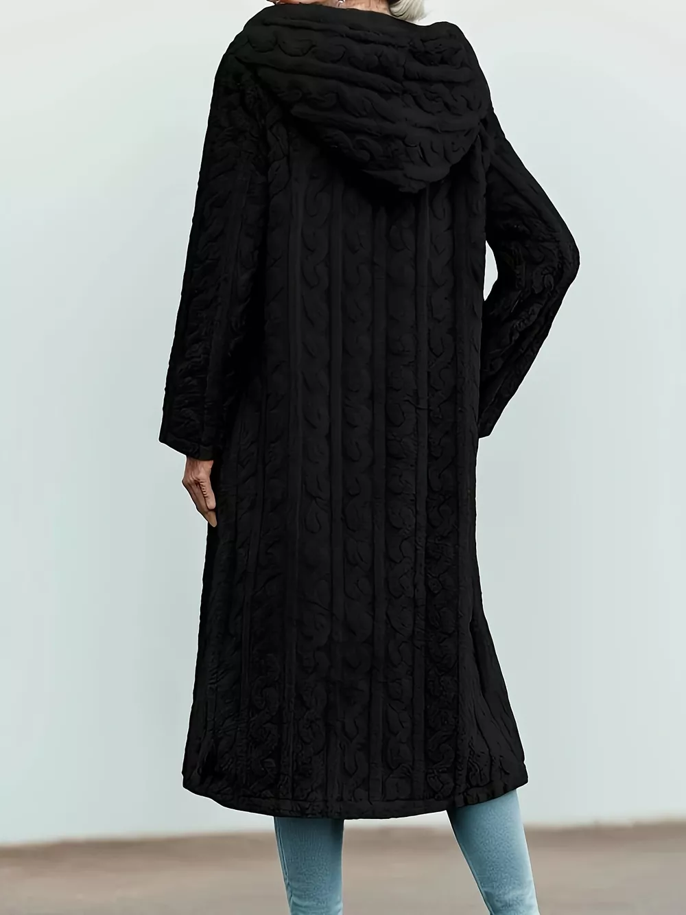 Cozy Hooded Button Up Longline Outerwear, image 8