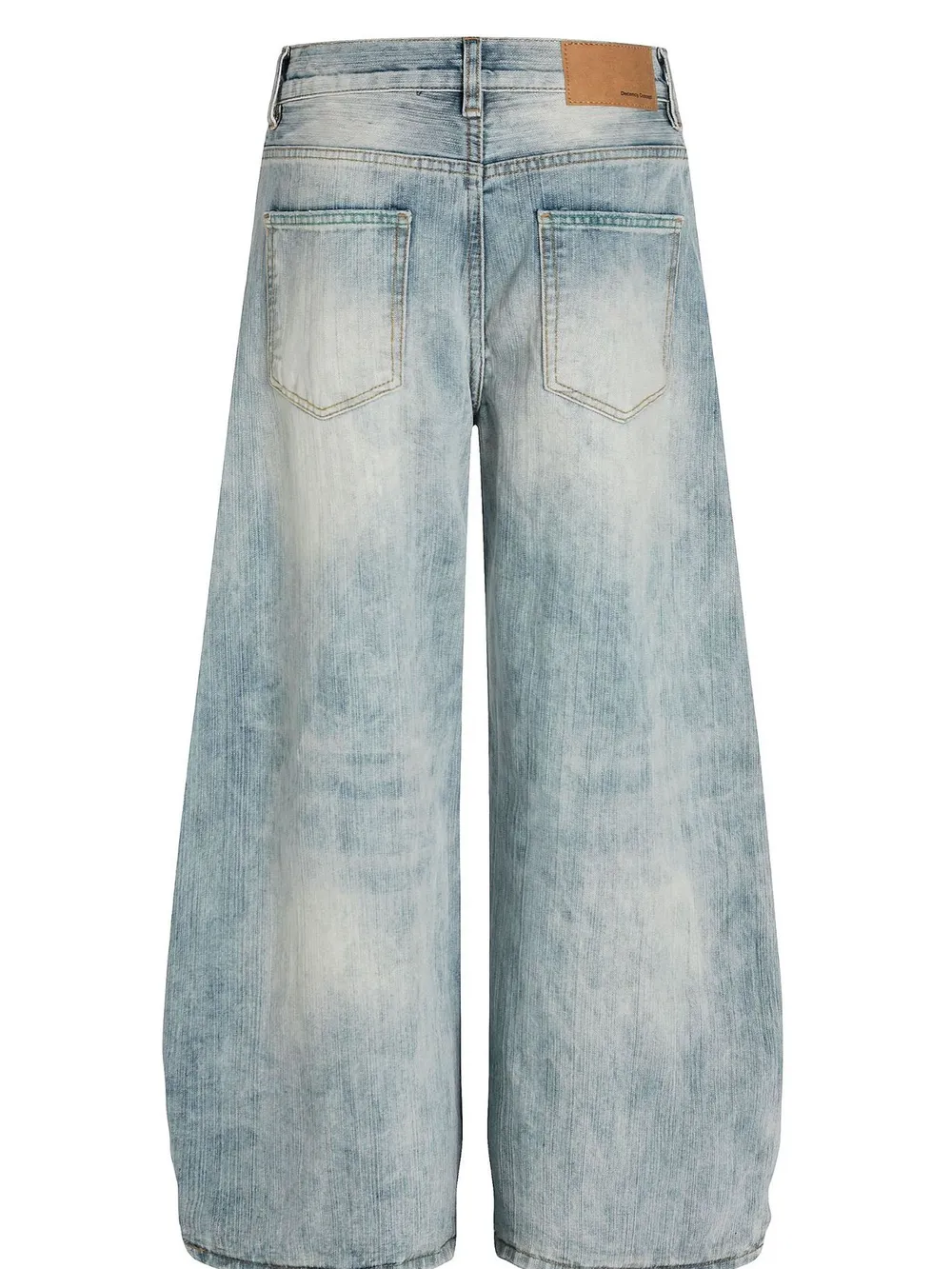 Men's Washed Wide Leg Baggy Jeans, image 3