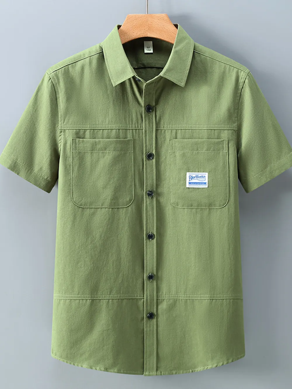 Men's Plus Size Button Up Short-Sleeve Shirt, image 2