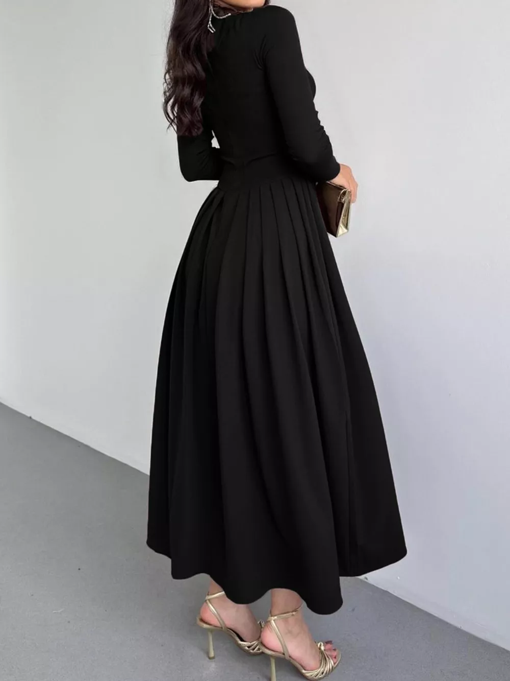 Ruched One Shoulder Long Sleeve Dress, image 10