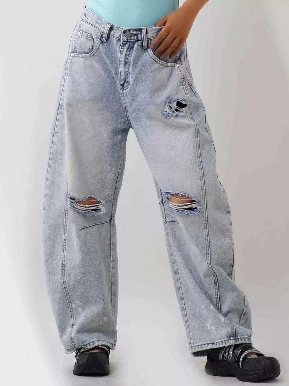 Distressed Wide Leg Jeans, image 3