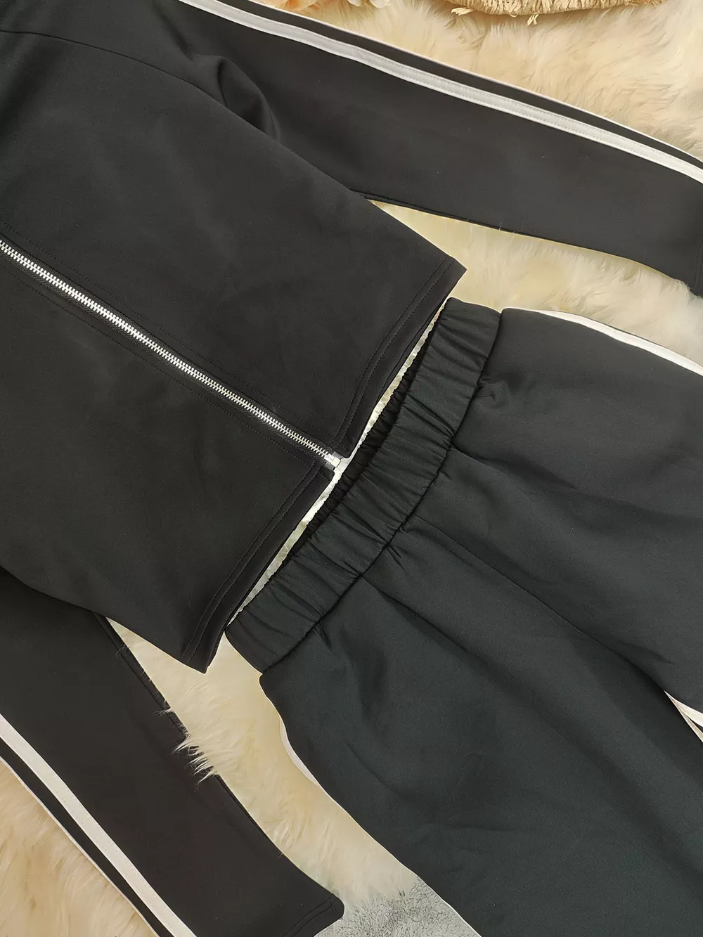 Striped Zip Up Top and Pants Set, image 7