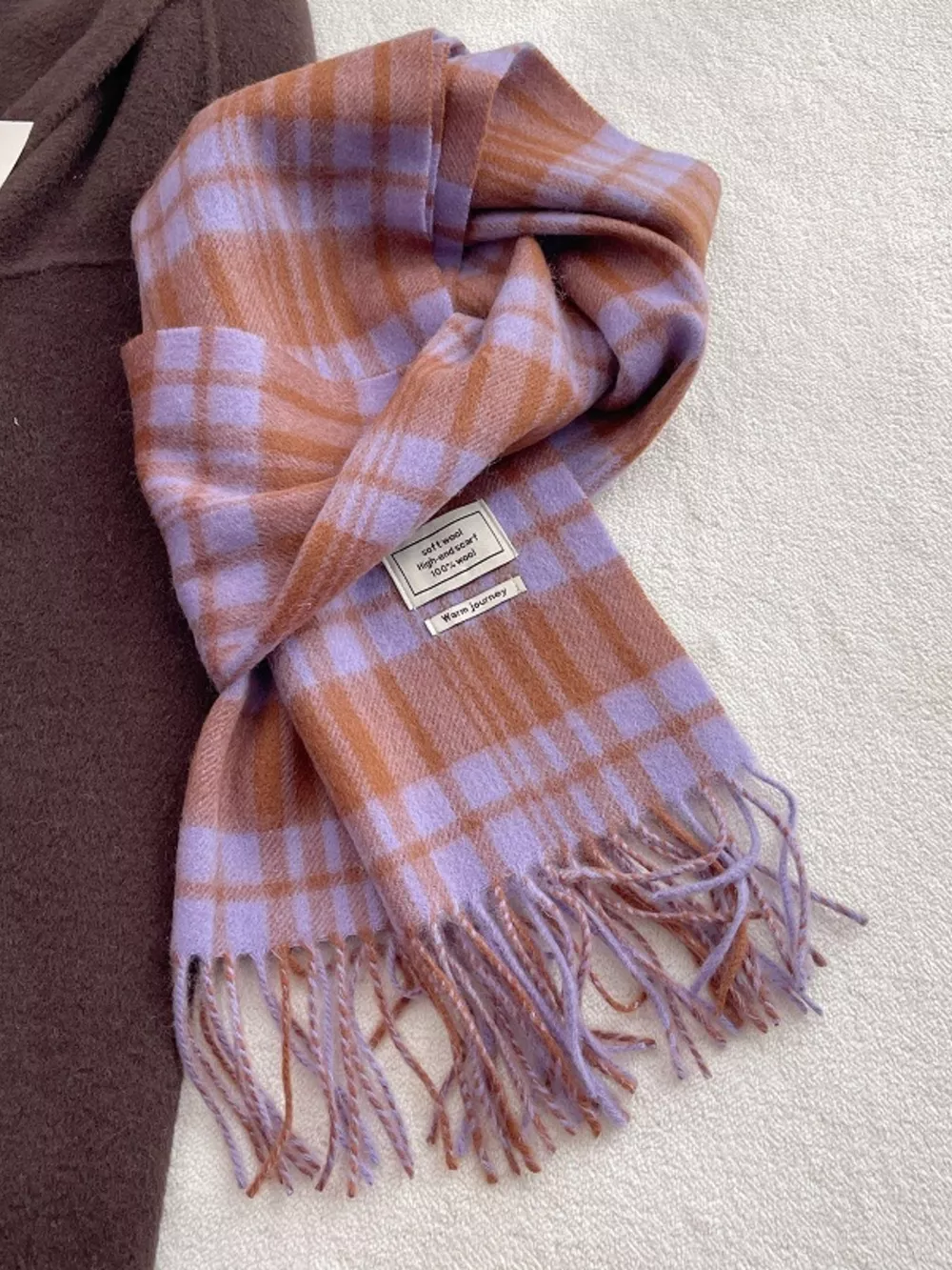 Plaid Fringe Scarf, image 3