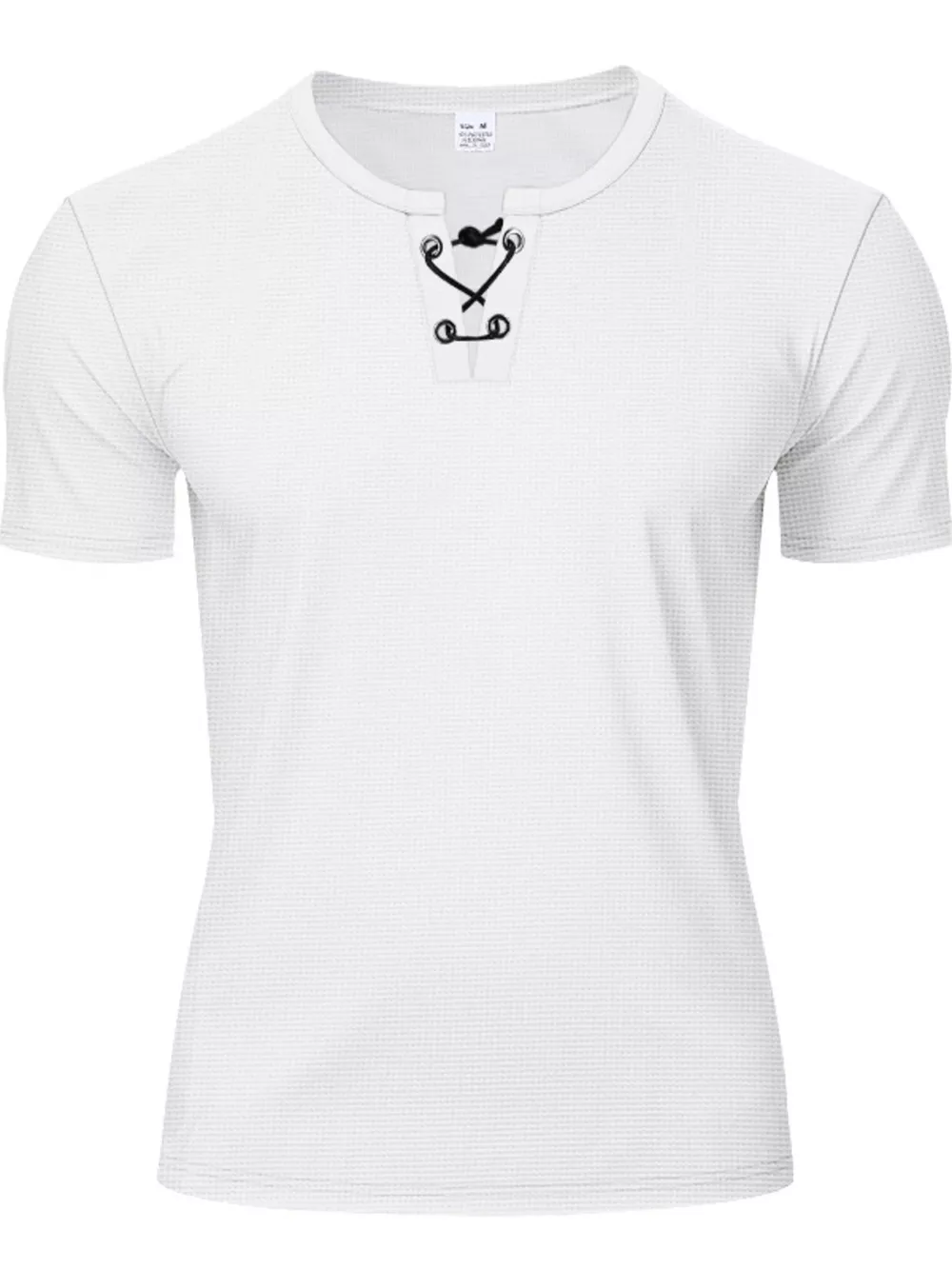 Men's Full Size Lace-Up Neck T-Shirt Plus Size, image 21