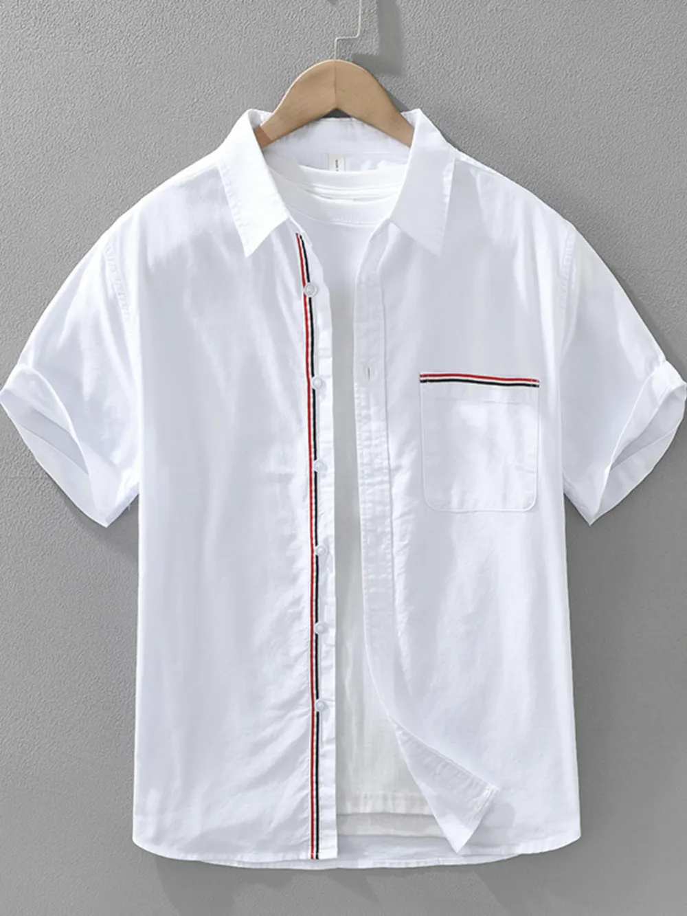 Men's Plus Size Button Up Short Sleeve Shirt, image 3