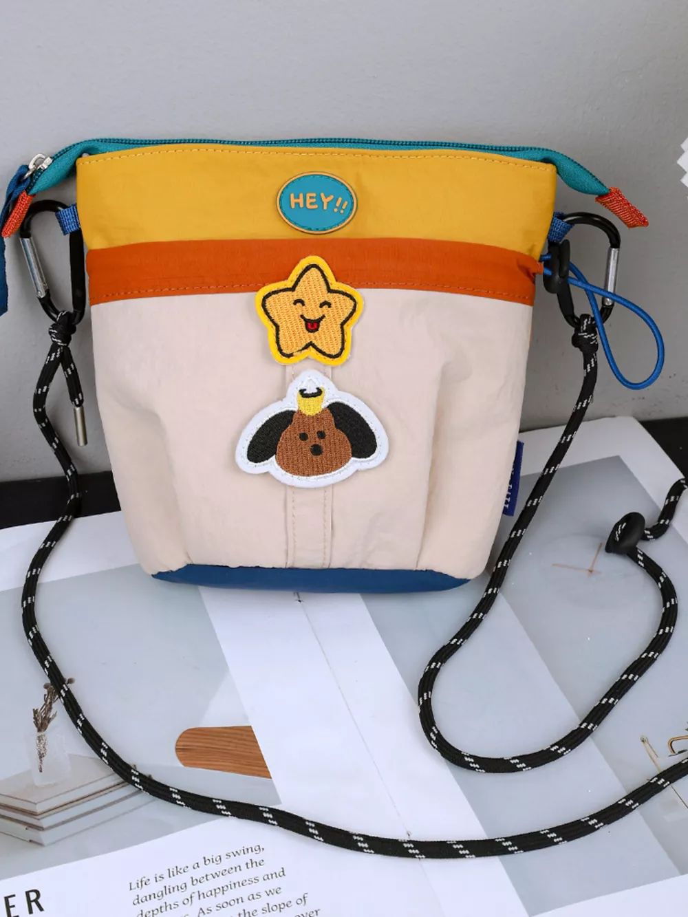 Waterproof Contrast Cartoon Crossbody Bag, image 8