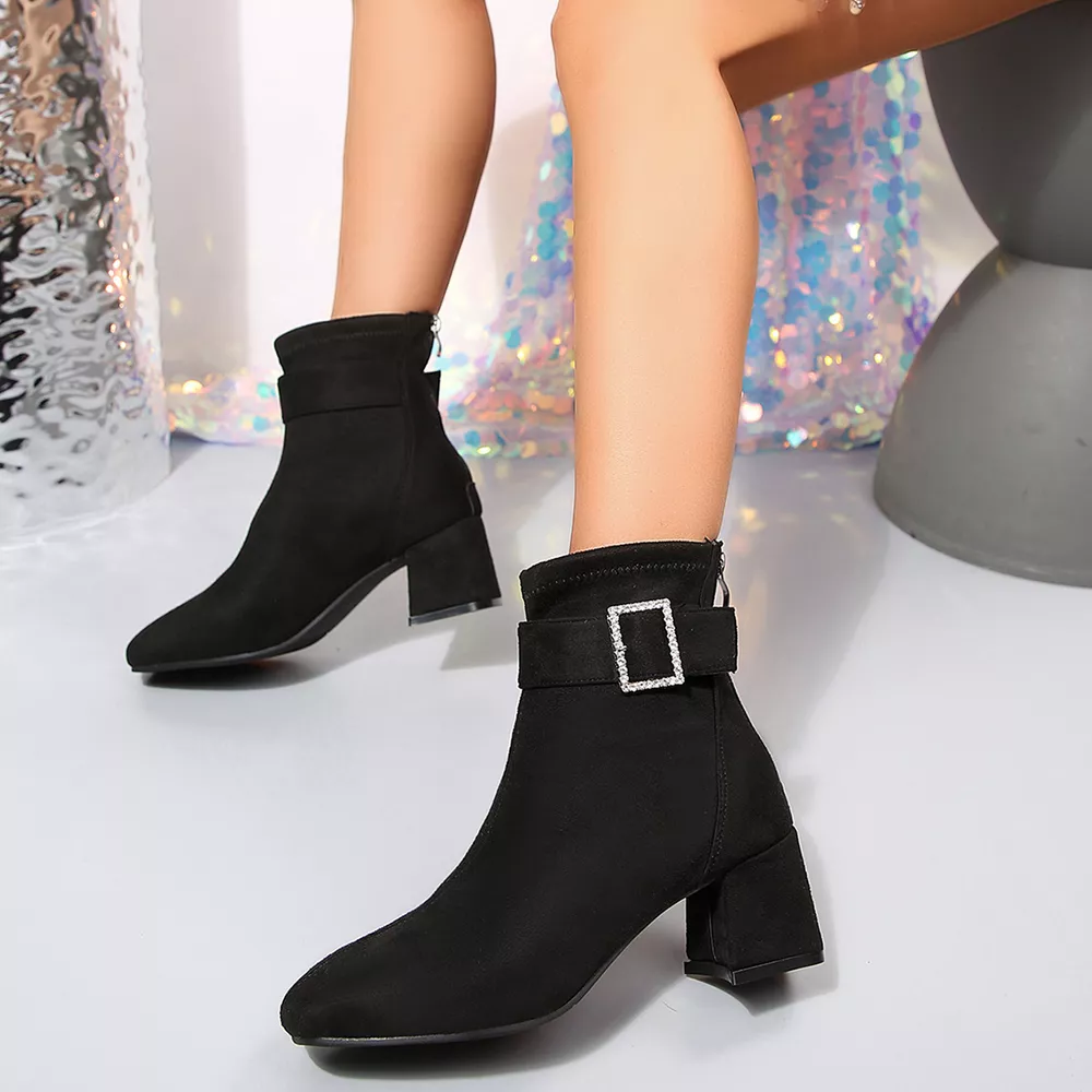 Round Toe Block Heels Boots, image 8