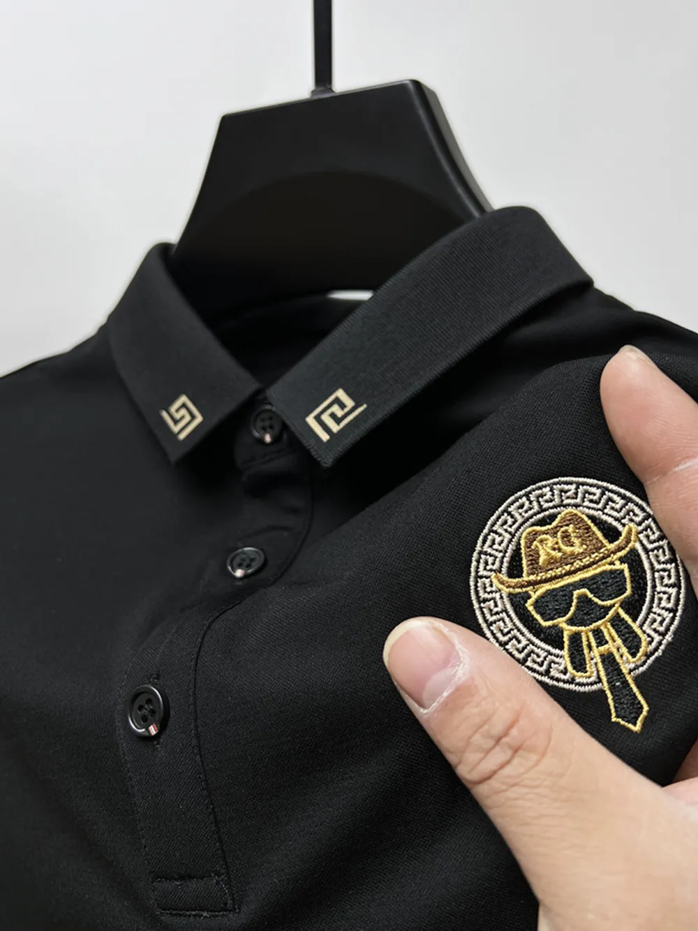 Men's Plus Size Button Detail Short Sleeve Polo, image 9