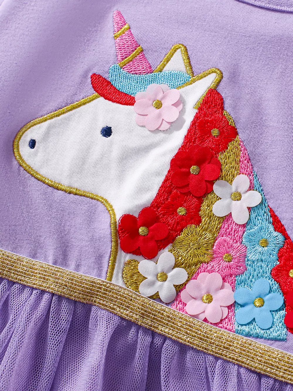 Children's Unicorn Short Sleeve Tulle Dress, image 4