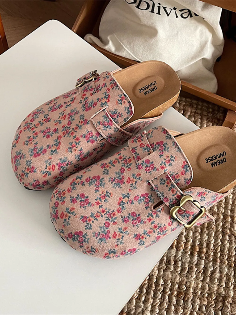 Floral Pattern Round Toe Slip-Ons, image 5