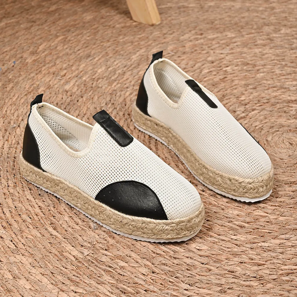 Mesh Espadrille Platform Slip-Ons, image 6