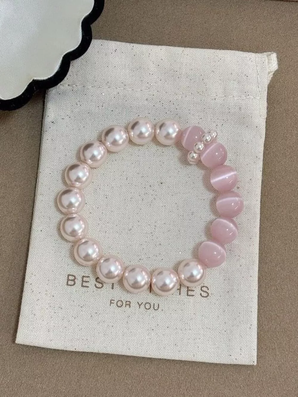 Pearl & Cat's Eye Stone Bracelet, image 5