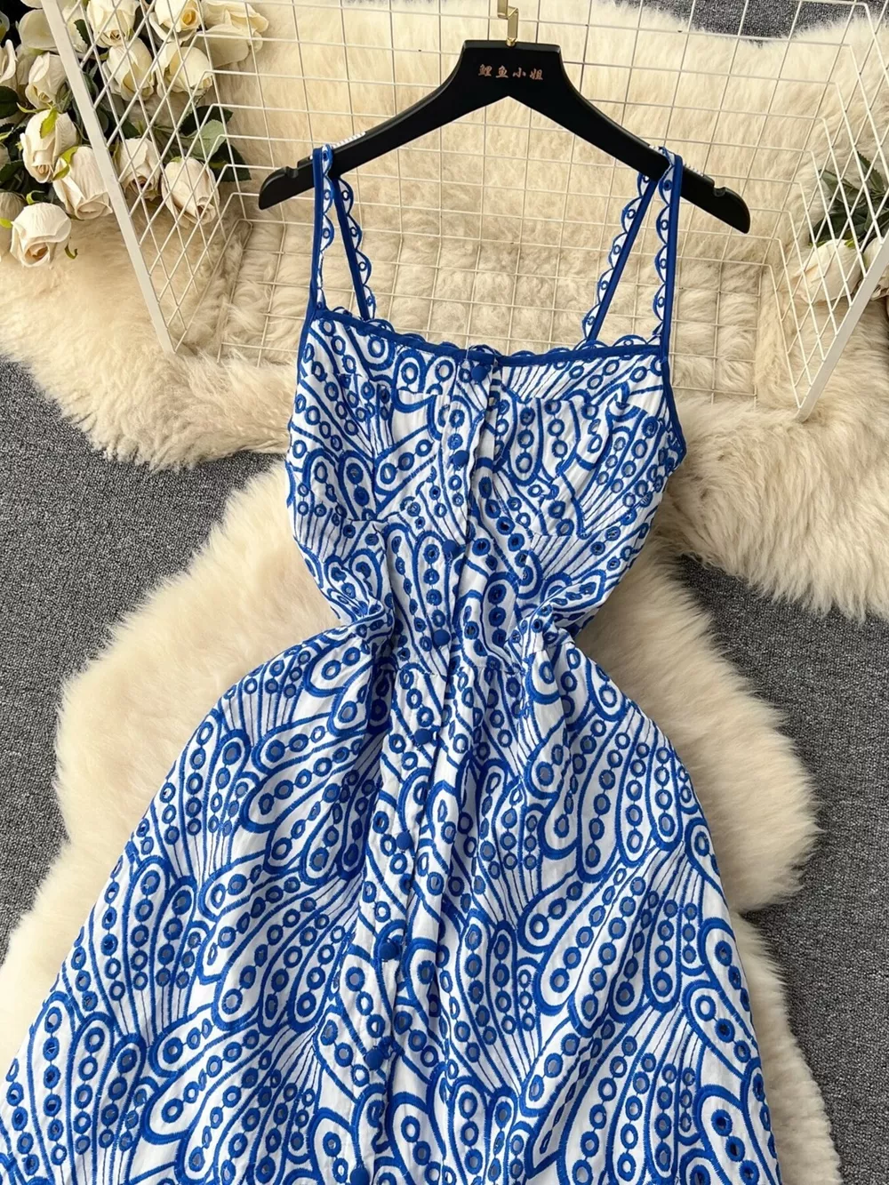 Eyelet Embroidered Tiered Cami Dress, image 11