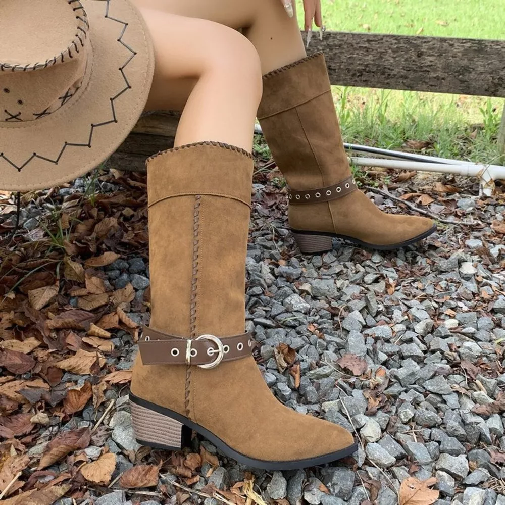 Point Toe Block Heels Boots, image 3
