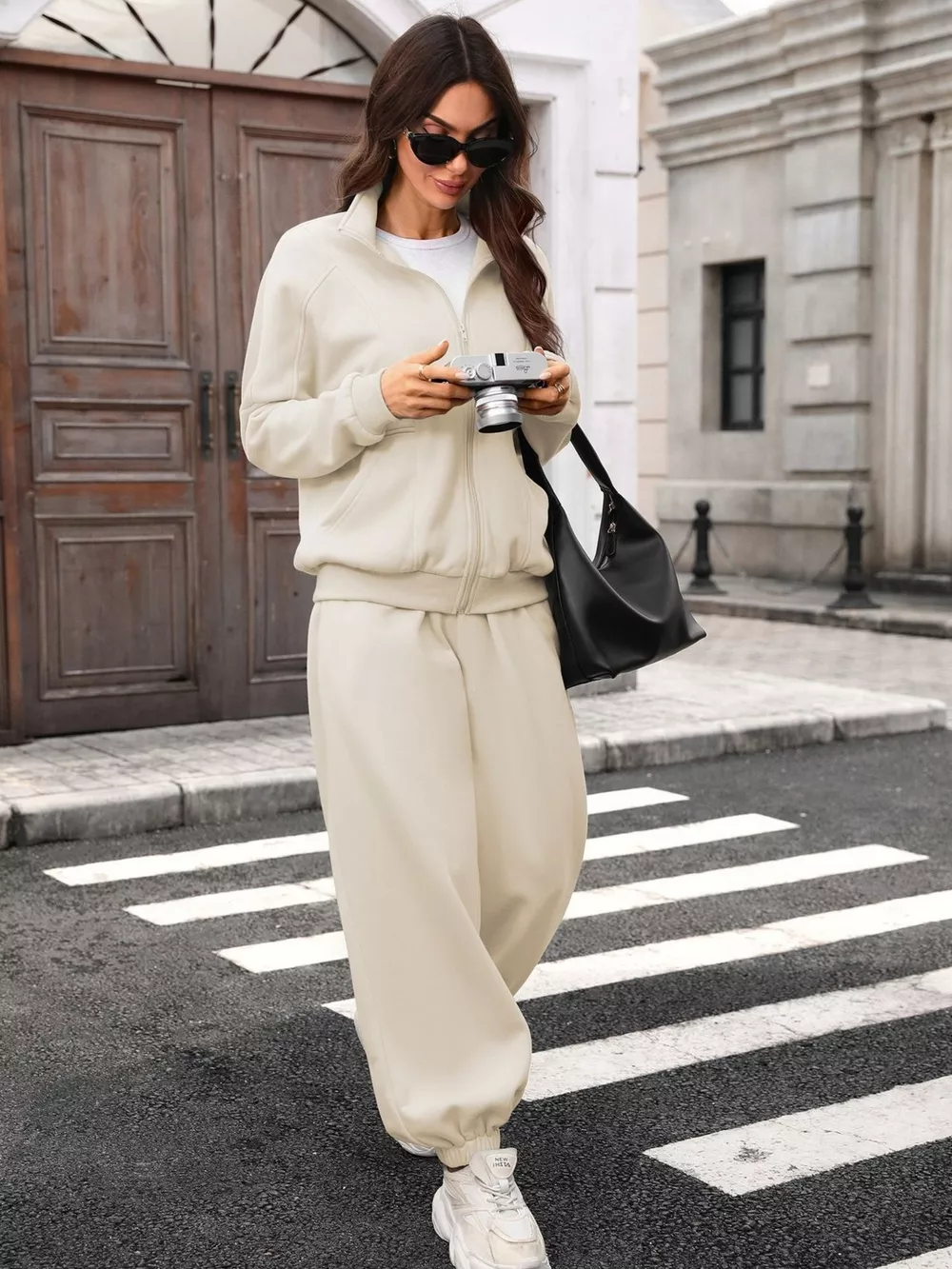 Zip-Up Long Sleeve Top and Pants Set, image 17