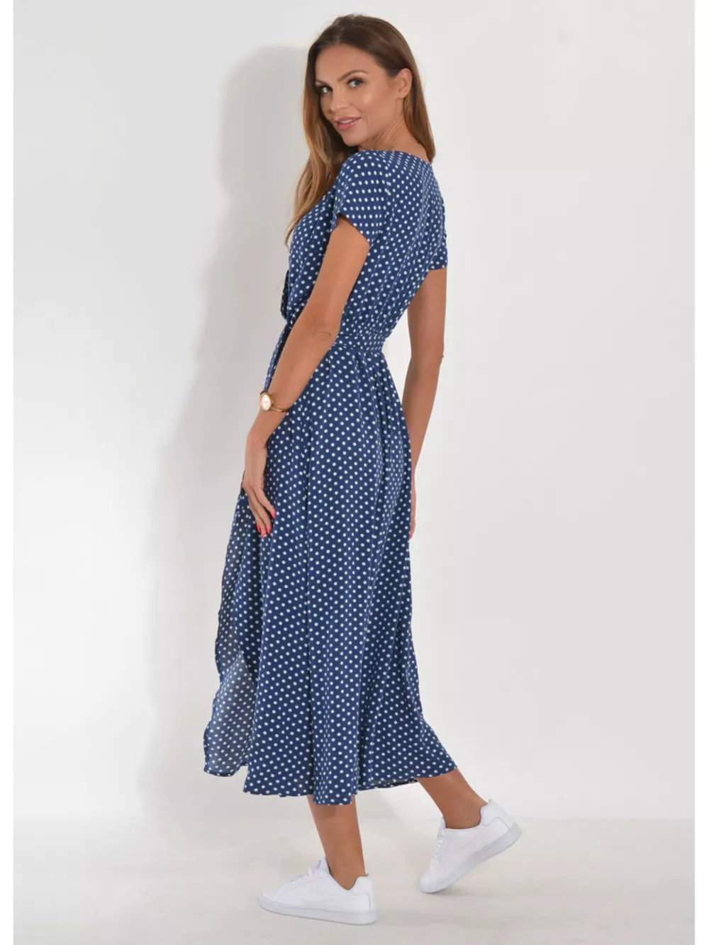 Surplice Short Sleeve Midi Dress, image 20