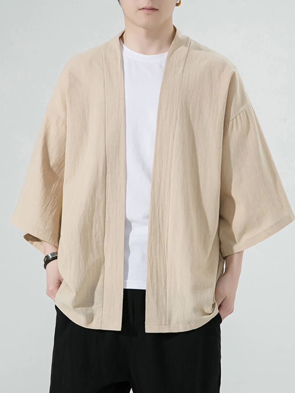 Men's Plus Size Casual Open Front Cover Up, image 6