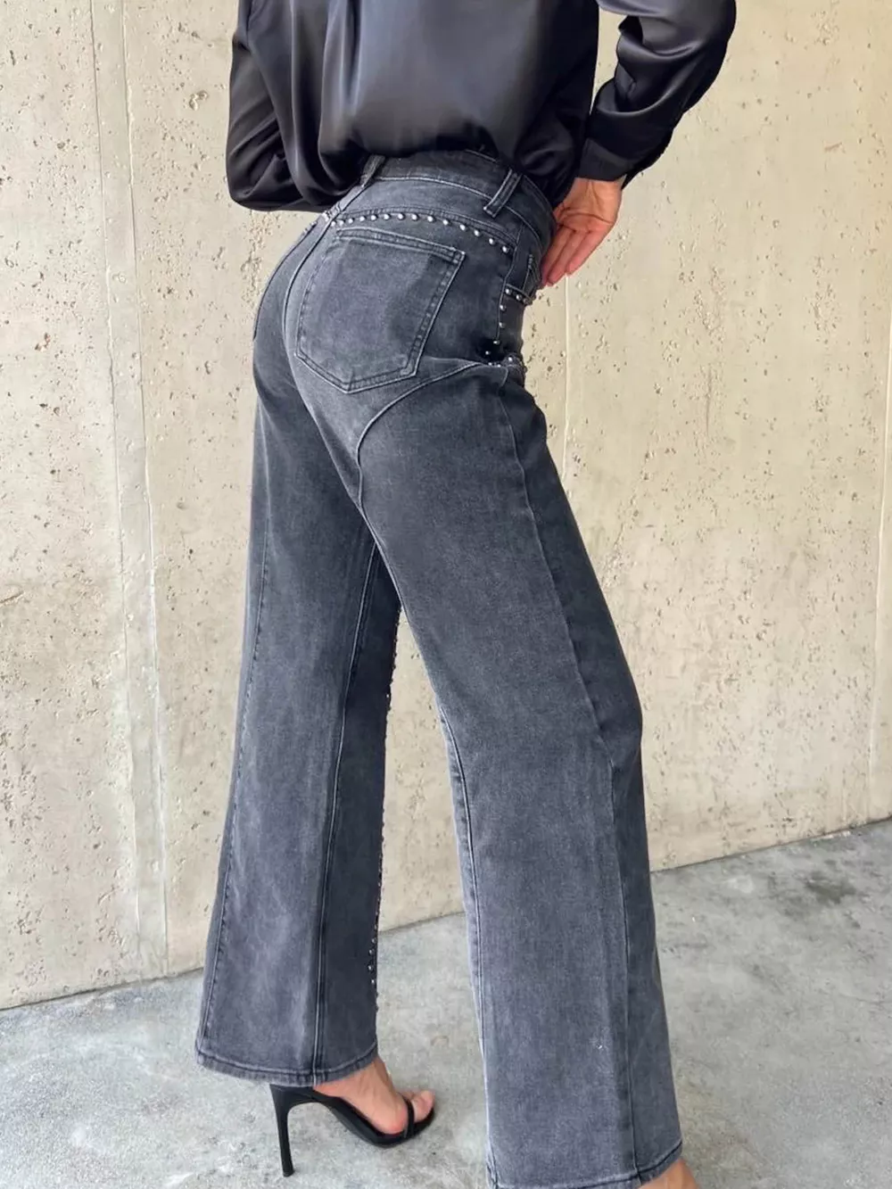 Studded Wide Leg Jeans, image 5
