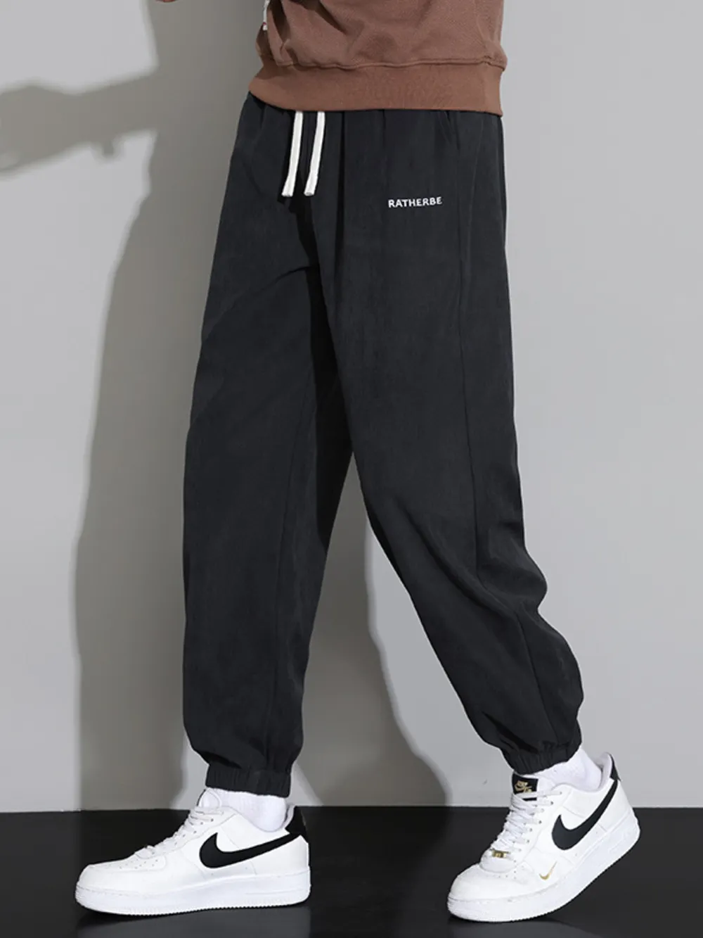 Men's Plus Size Drawstring Joggers with Side Pockets, image 2