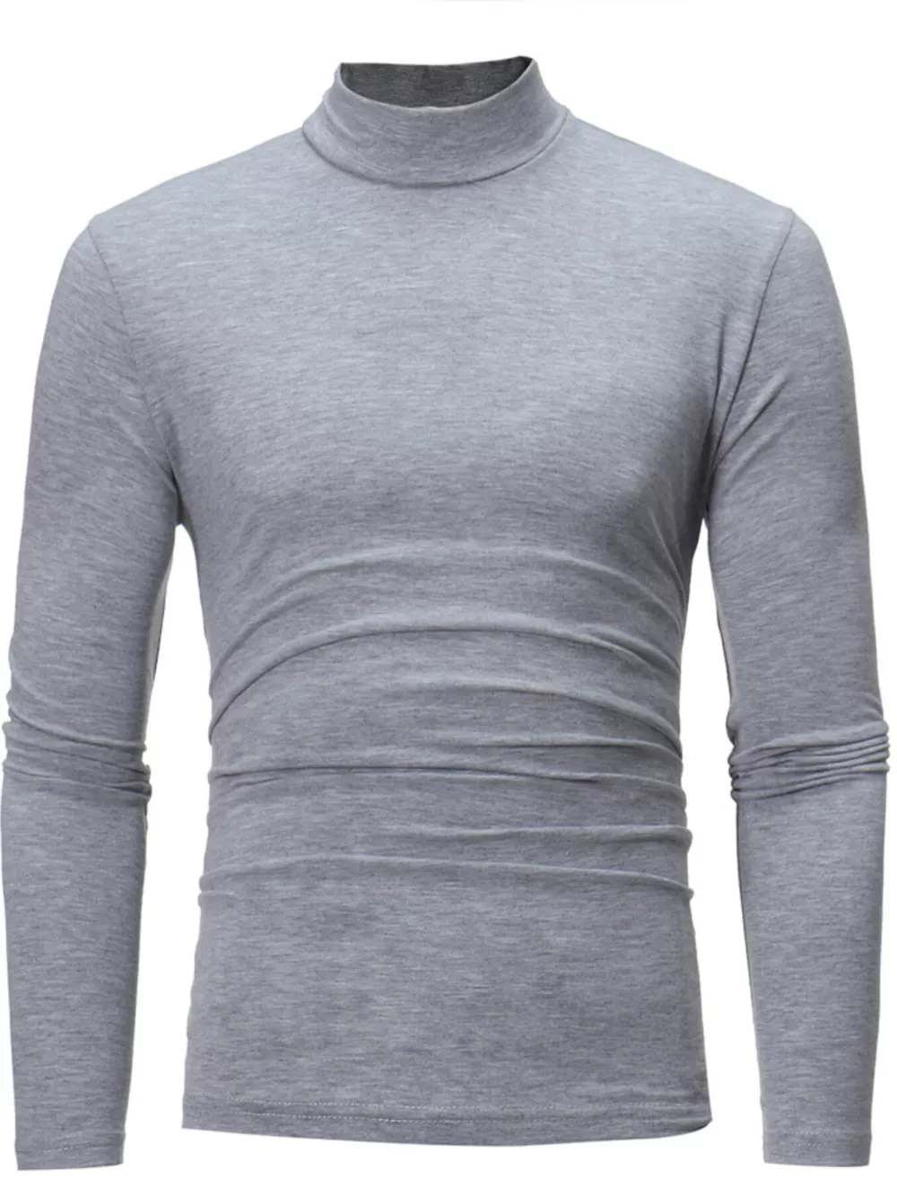 Men's Plus Size Slim Fit Mock Neck Long Sleeve T-Shirt, image 7