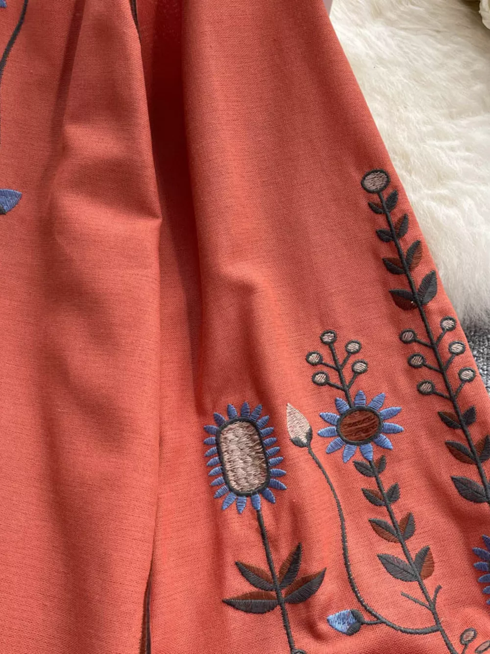 Embroidered Tie Neck Blouse, image 13