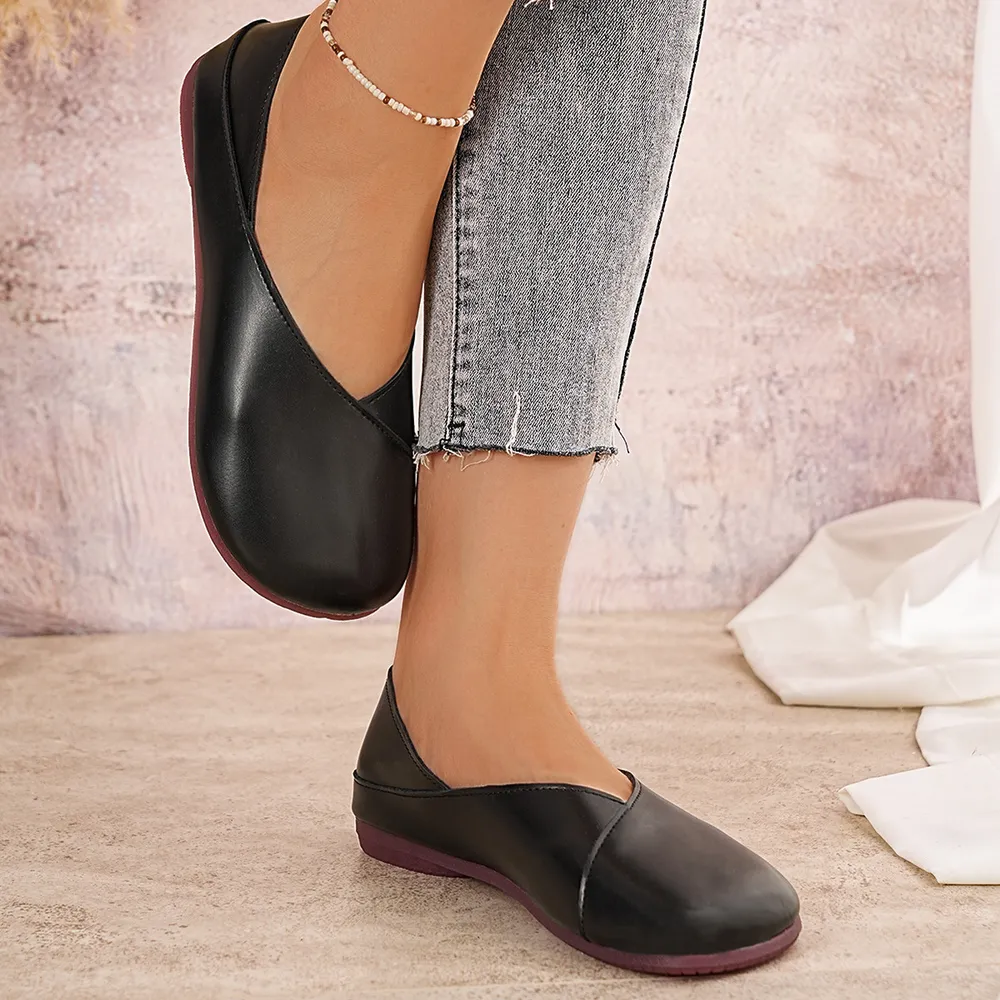 Round Toe Flats Slip-Ons, image 3