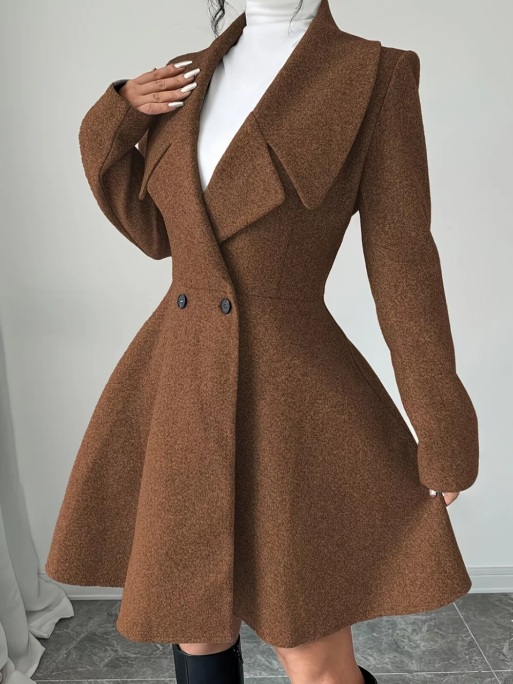 Double-Breasted Long Sleeve Outerwear, image 10