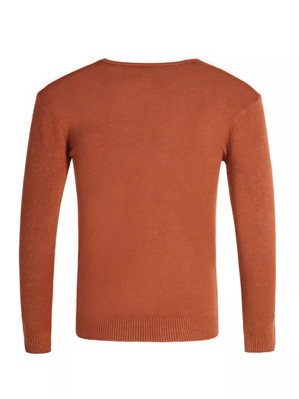 Men's Plus Size Solid Color Long Sleeve Knit Top, image 2