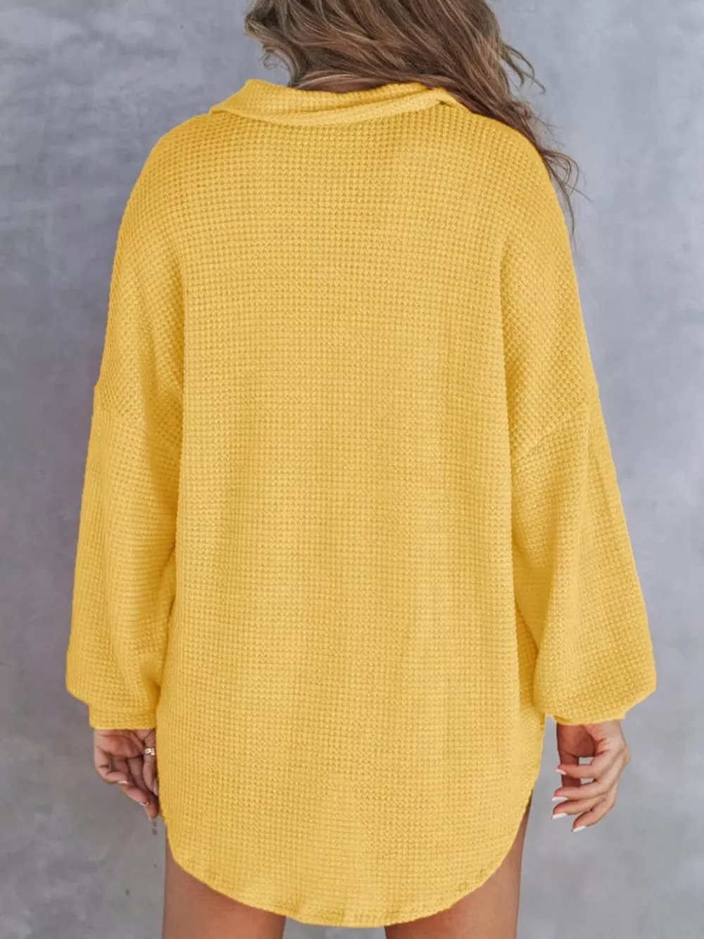 Casual Waffle Knit Button Detail Blouse, image 22