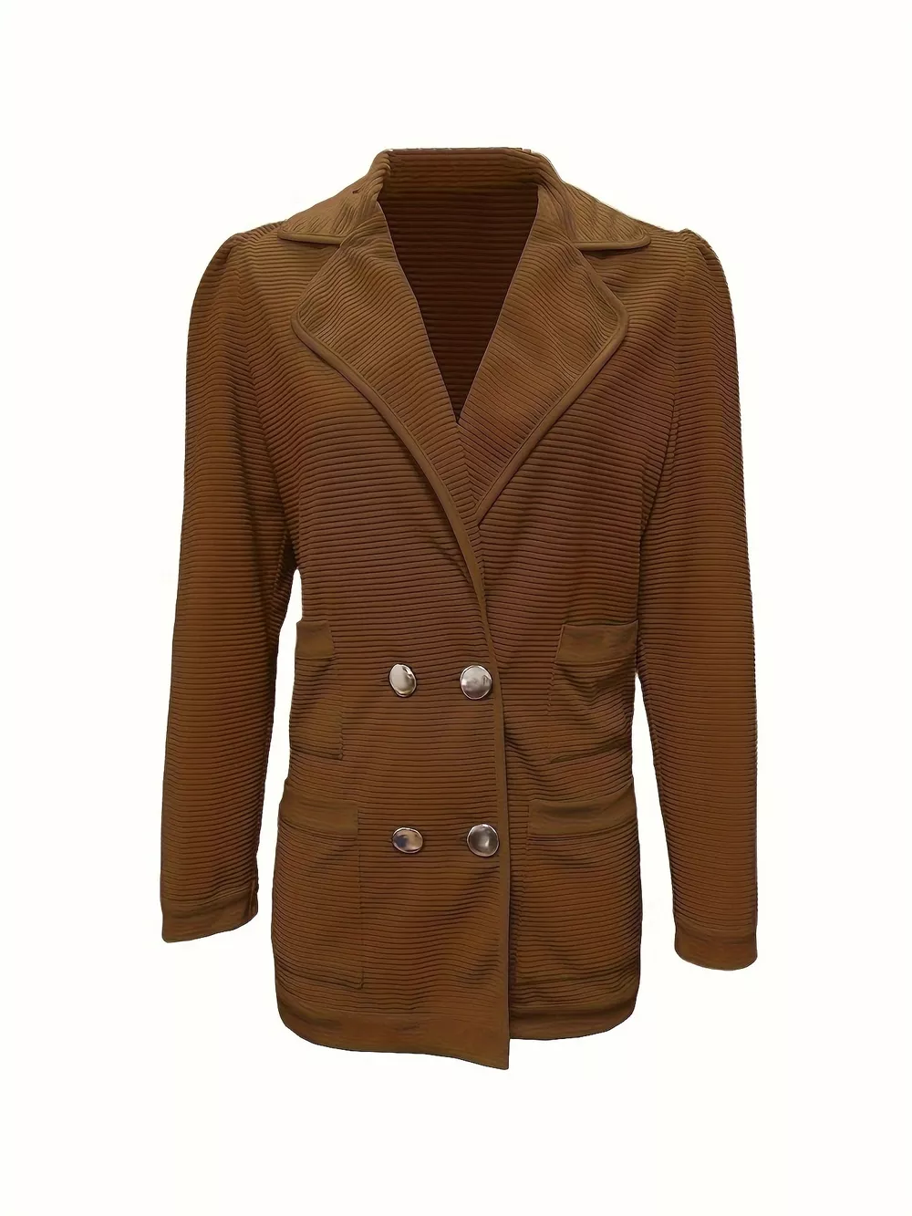 Texture Knit Double-Breasted Blazer, image 11