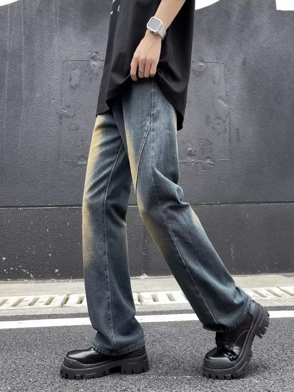 Men's Plus Size Wash Straight Leg Jeans, image 3