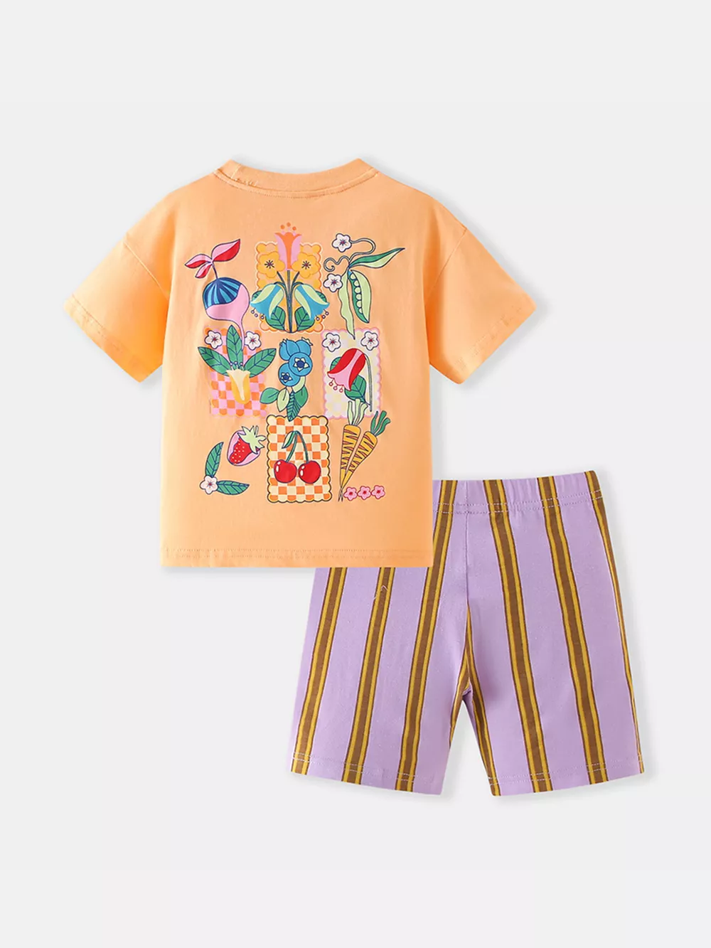 Children's Cherry Graphic Tee and Striped Shorts Set, image 5