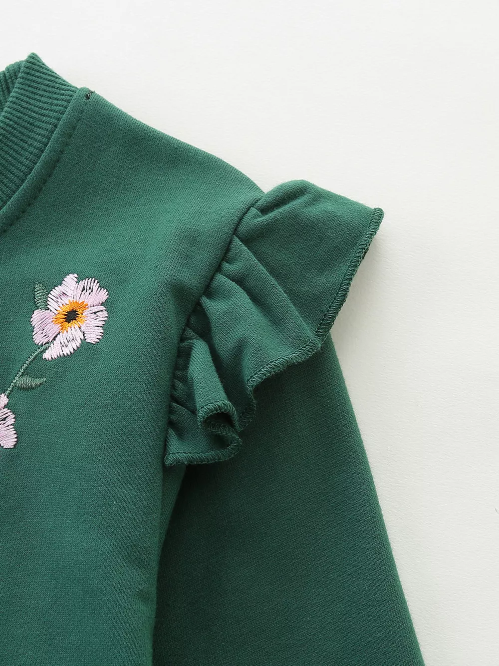 Children's Floral Embroidered Crew Neck Sweatshirt, image 5