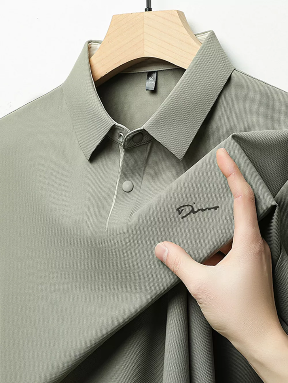 Men's Plus Size Button Detail Short Sleeve Polo, image 10