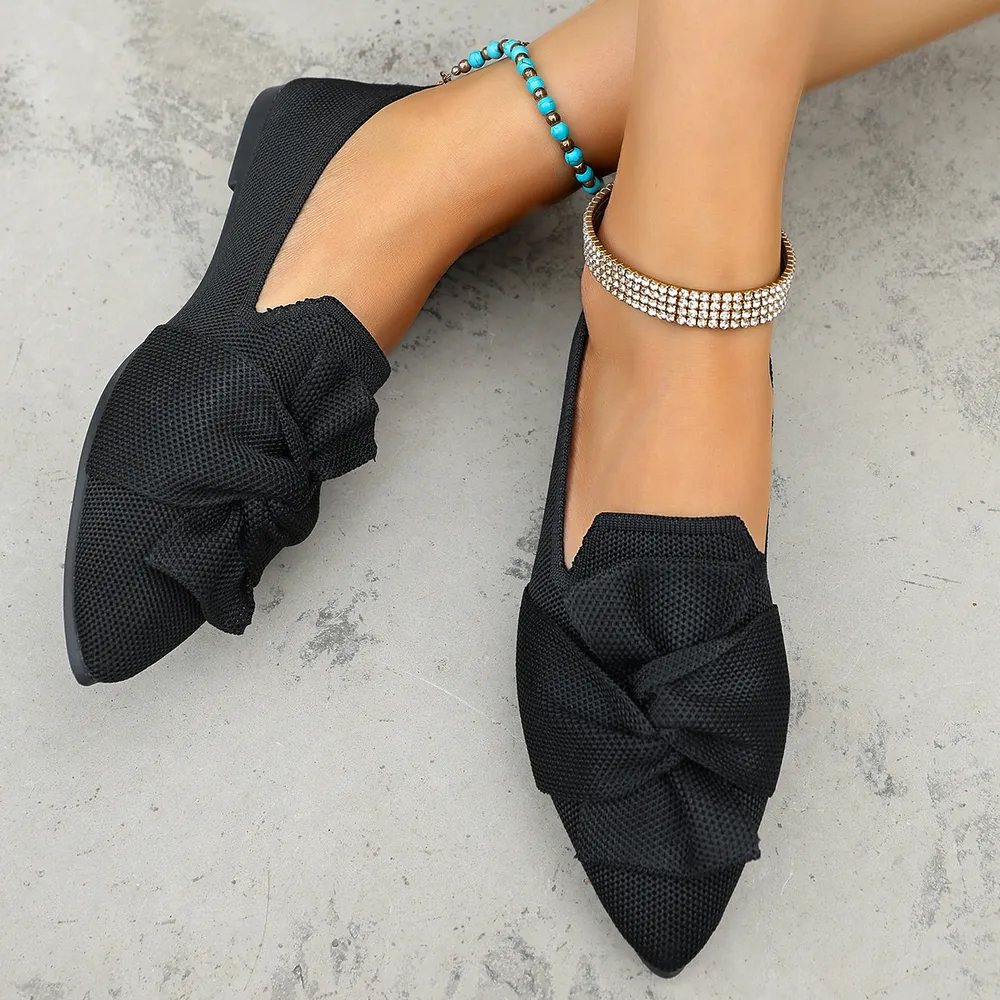 Bow Point Toe Flats Slip-Ons, image 8