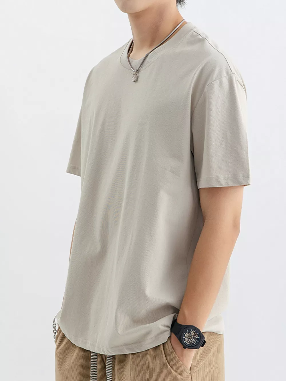 Men's Plus Size Casual Crew Neck T-Shirt, image 3