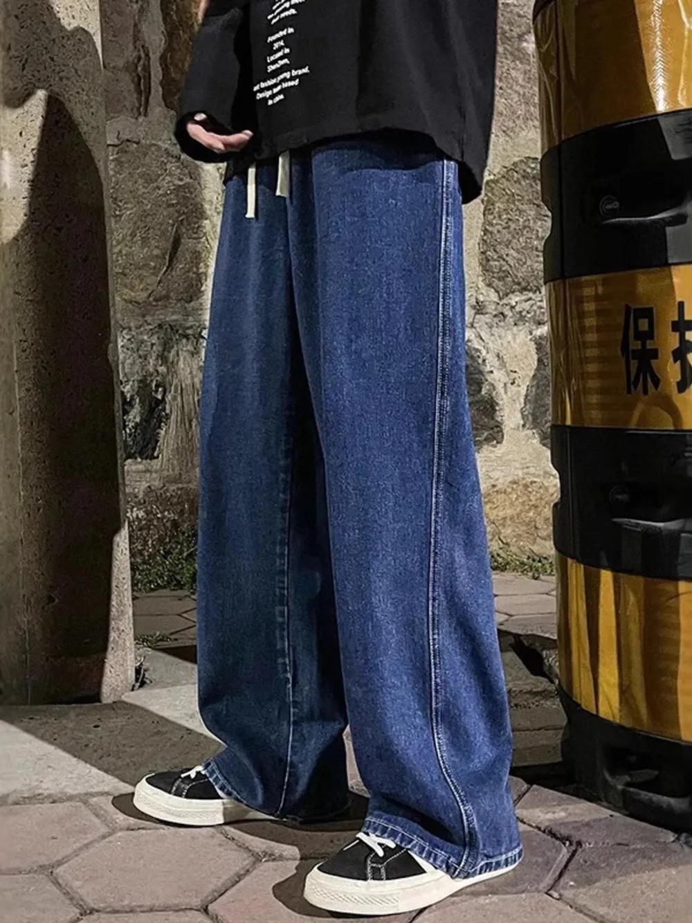 Men's Full Size Drawstring Wide Leg Jeans Plus Size, image 10