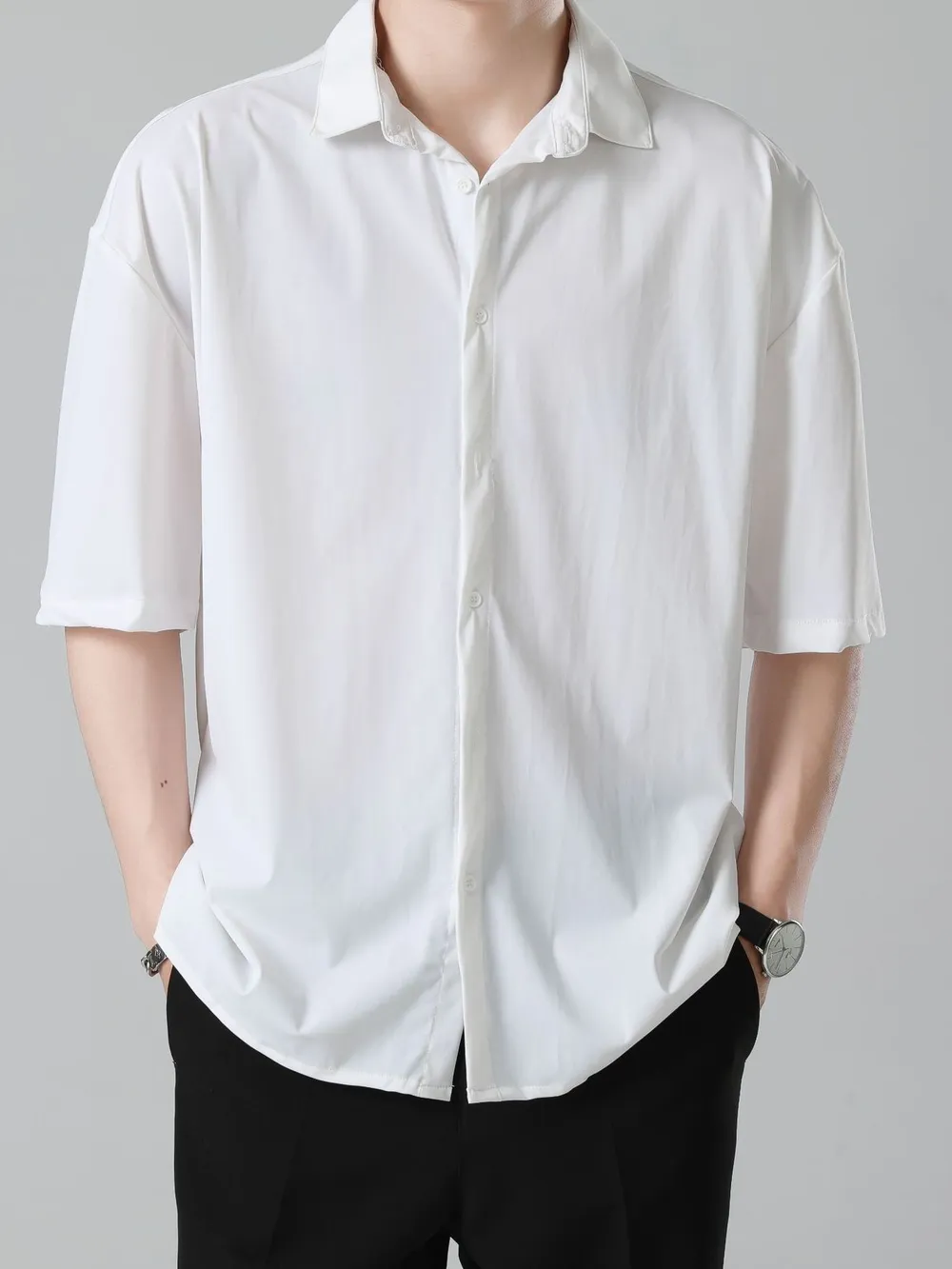 Men's Full Size Casual Short Sleeve Button-Down Shirt Plus Size, image 5