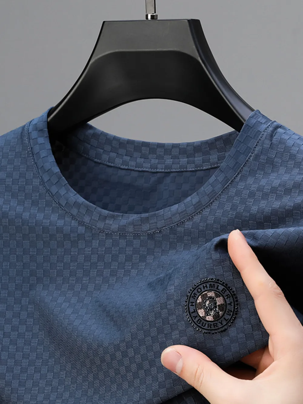 Men's Plus Size Checkerboard Pattern T-Shirt, image 3