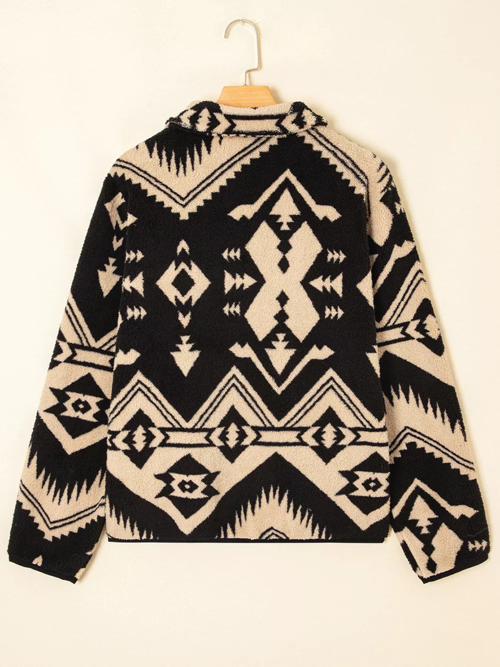 Western Aztec Half Zip Plush Sweatshirt, image 8