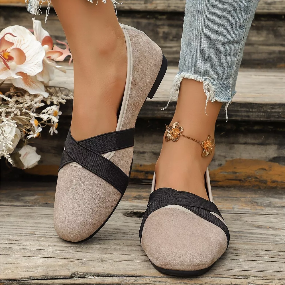 Suede Cross-Strap Slip-On Loafers, image 6