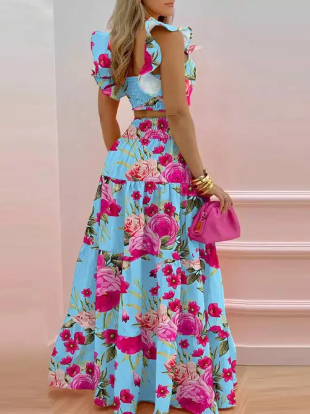 Crop Top and Tiered Maxi Skirt Set, image 12
