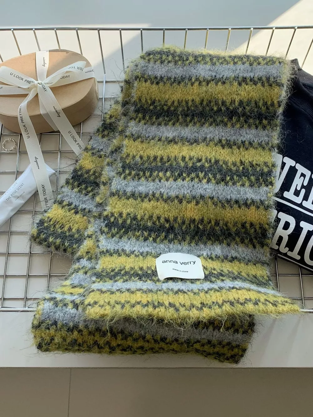 Striped Knitted Warm Scarf, image 5