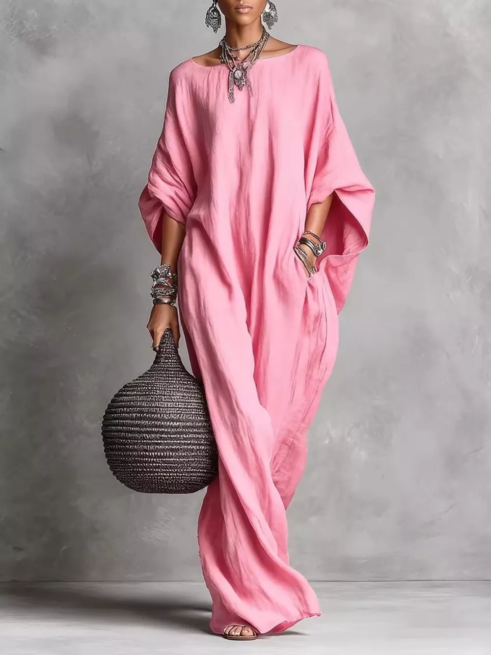 Loose Fit Boat Neck Dress, image 5
