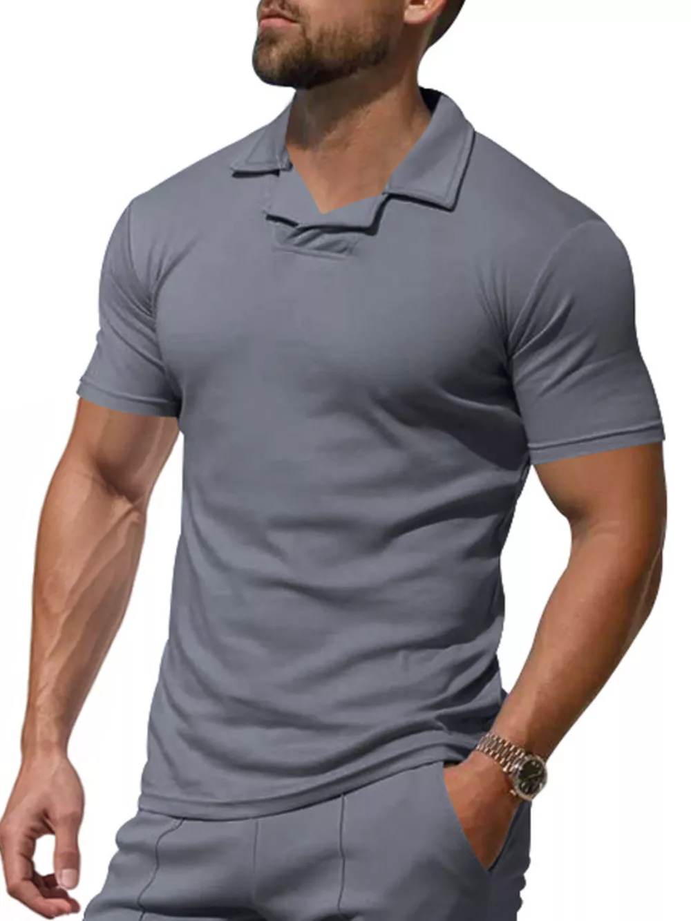 Men's Full Size Casual Short Sleeve Polo Plus Size, image 6
