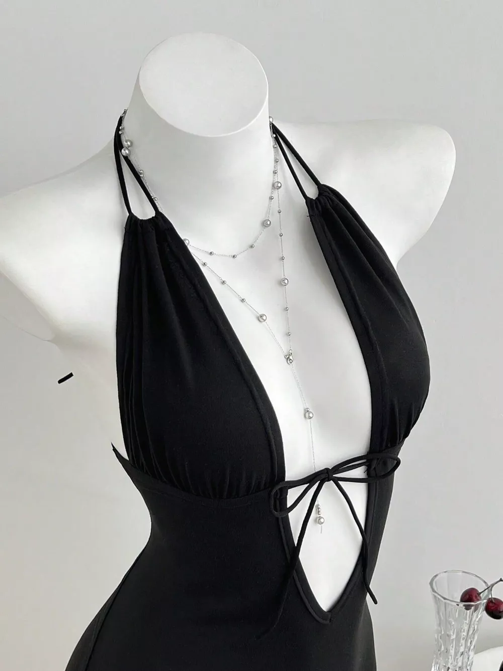 Tied Front Halter Neck Romper, image 2