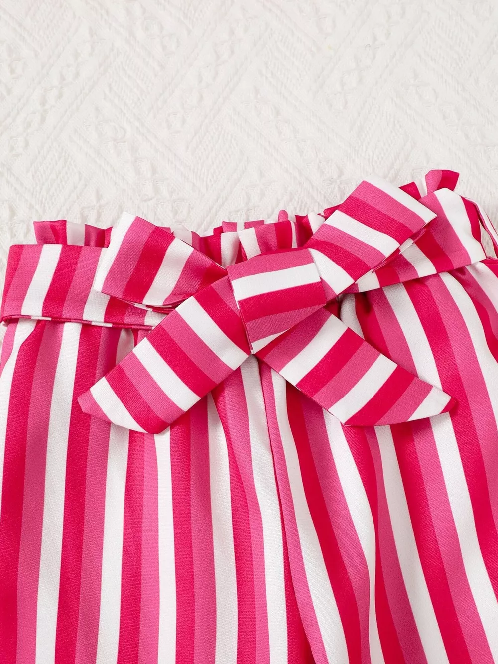 Children's Girly Bowknot T-Shirt & Striped Pants Set, image 5