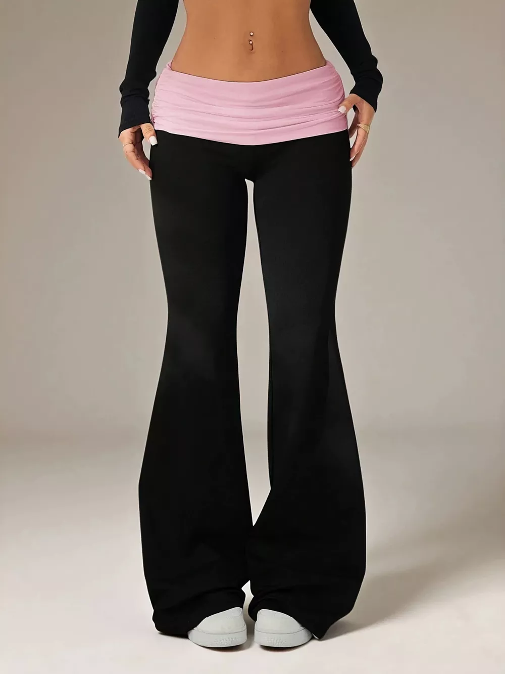 High-Waisted Polka Dot Flare Pants, image 17